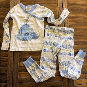 Hanna Andersson Disney Princess Cinderella Blue and White Floral Kids Pajama Set
